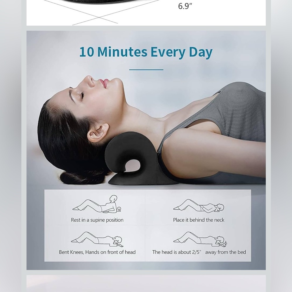 Ergonomic Neck Support Pillow - Black